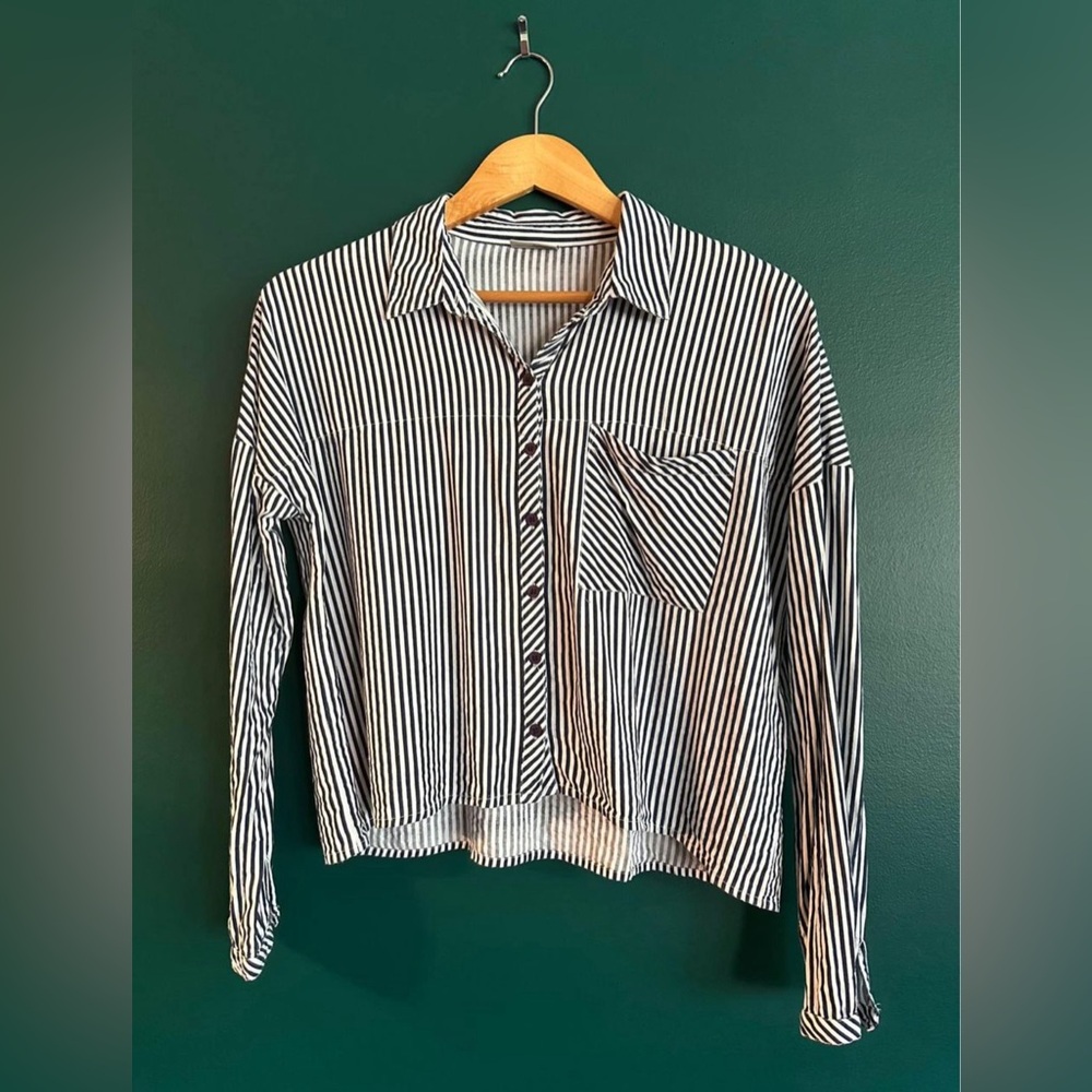 Cropped Noisy May Striped Blouse
